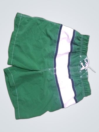Faded Glory Green Striped Swim Shorts