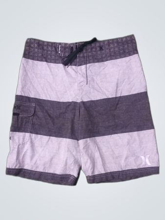 Hurley Gray and Black Striped Board Shorts