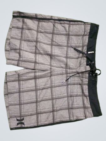Hurley Gray Plaid Board Shorts