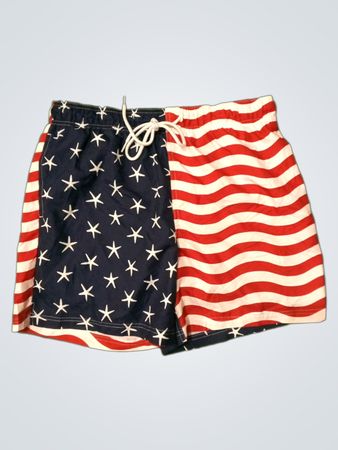 George American Flag Print Swim Shorts