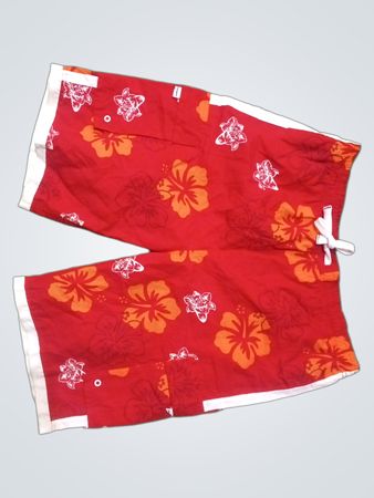 Hope &amp; Jones Red Floral Swim Shorts