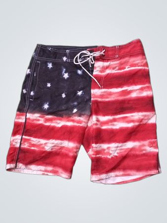 American Eagle American Flag Board Shorts