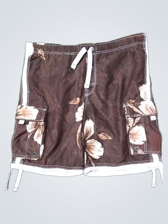 Brown Floral Shorts