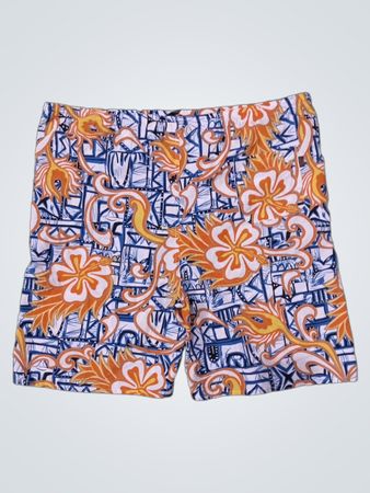 Hibiscus Pattern Swim Shorts