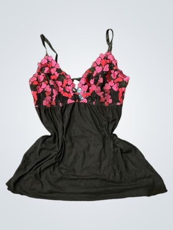 Torrid Curve Black Camisole with Pink Heart Details