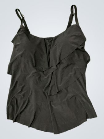Black Ruffled Tank Top