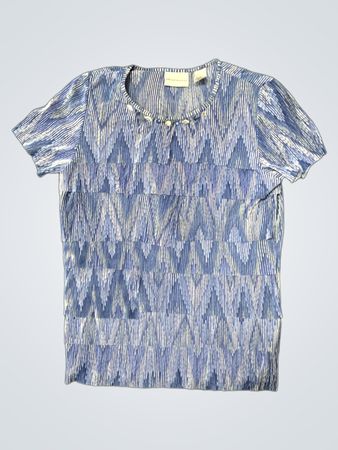 Alfred Dunner Blue Striped Shirt