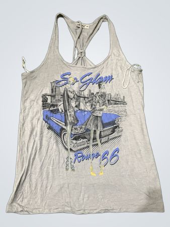 Gray Women's Tank Top with Graphic Print