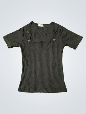 Black Ribbed Top