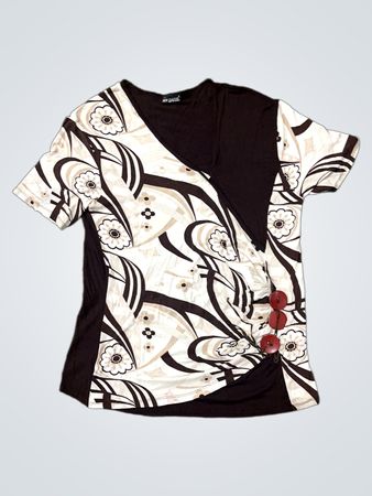 New Classic Black and White Floral Shirt