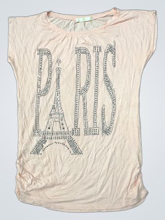 Pink Sleeveless Top with Paris Design
