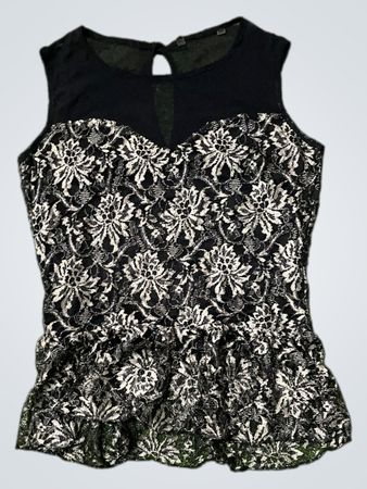 Black Floral Lace Top