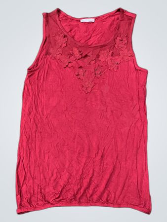 Orsay Red Floral Lace Cami Top