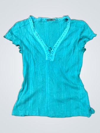 Guro Teal Short-Sleeve Top