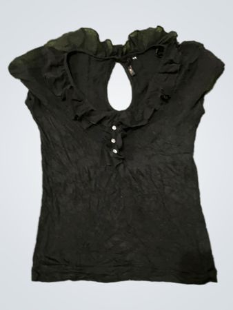 Black Ruffled Top