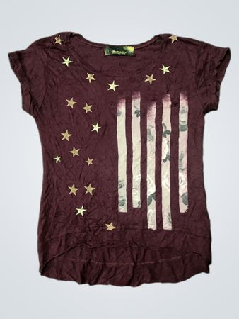 Stradivarius Purple T-Shirt with Star Design