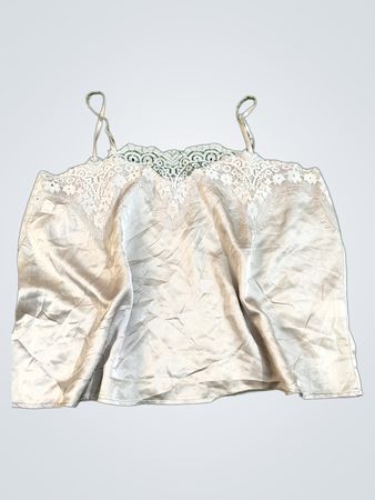 Silk Camisole with Lace Trim