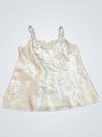 Unbranded White Satin Lace Cami Top