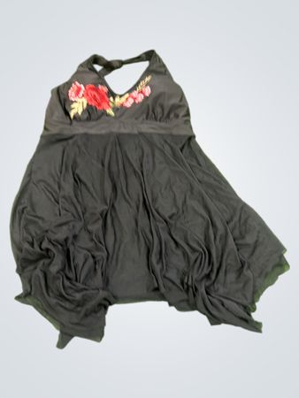 Black Floral Embroidered Dress