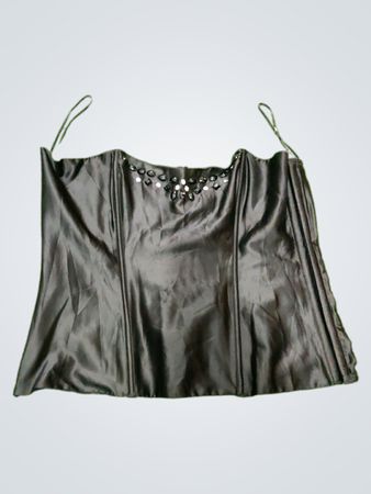 Ann Summers Black Satin Corset Top