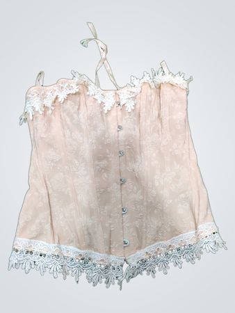 Peach Lace Corset Top