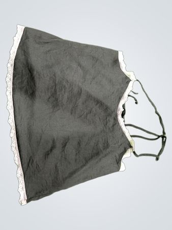 Gray Lace-Trimmed Slip Dress
