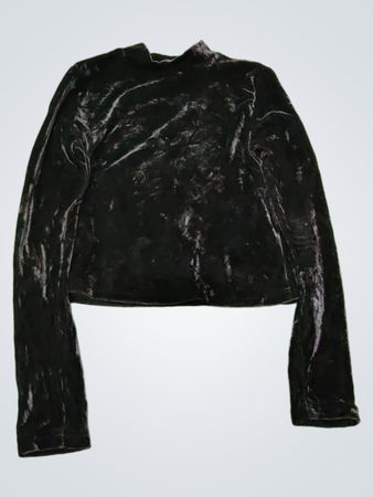 Atmosphere Black Velvet Long Sleeve Top