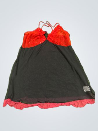 Evie Red Black Lace Halter Cami Top