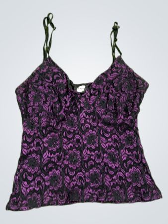 Purple and Black Floral Camisole