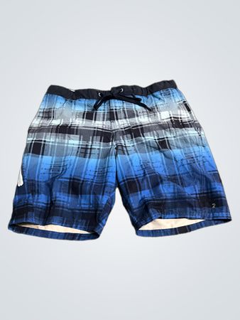 Blue Plaid Swim Shorts
