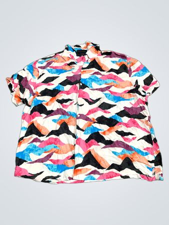 No Boundaries Multicolor Abstract Print Button Up Shirt