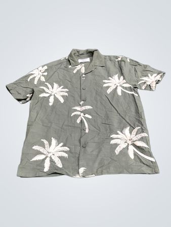 Gray Palm Tree Short Sleeve Shirt
