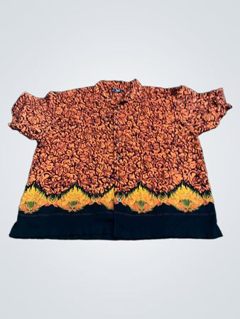 No Boundaries Orange Floral Button-Up Shirt