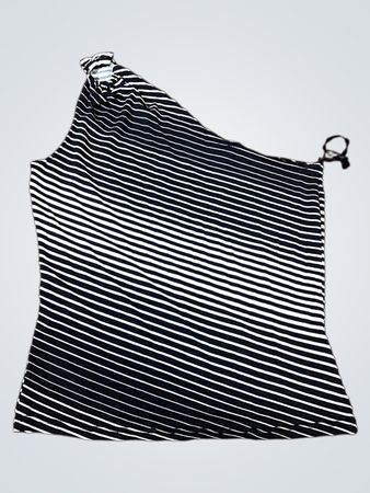 Amisu One-Shoulder Striped Top