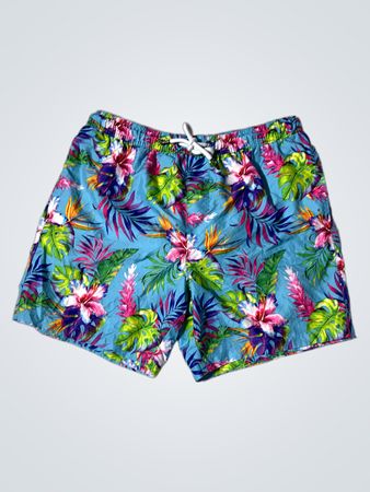 EASY Herren Badeshorts mit tropischem Print