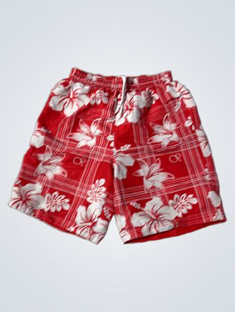 Ocean Pacific Rot kariert Blumen Badehose