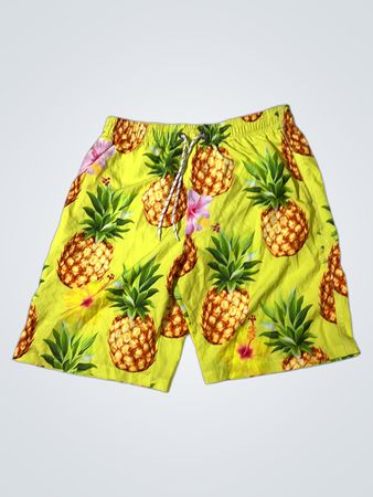 Gelbe Ananas Druck Schwimmshorts