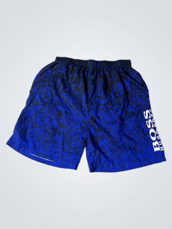 BOSS Blue und Schwarz gemusterte Shorts
