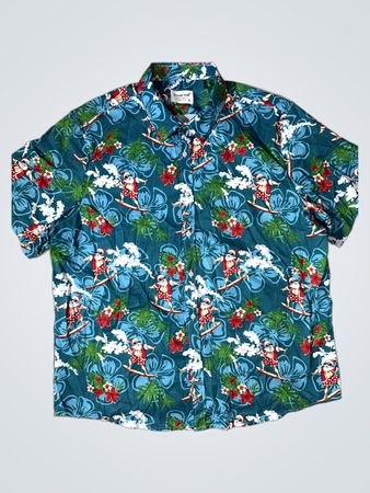 Santa Surfing Hawaiian Shirt