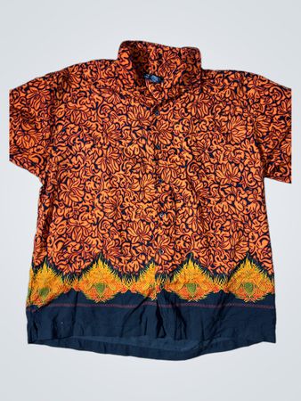No Boundaries Herren XL 100% Polyester orange Hemd mit Knopfleiste