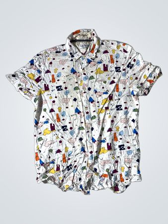Original Penguin Munsingwear Herren Kurzarm Hemd mit Grafikdruck