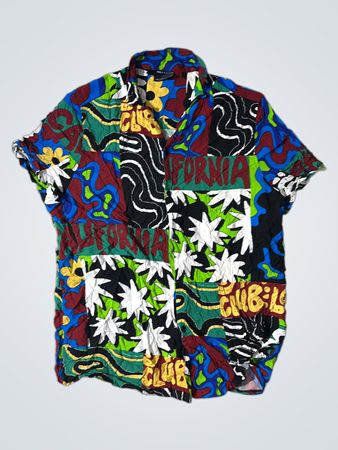 ASOS DESIGN Grafisches Druck Kurzarm Hemd mit Knopfleiste