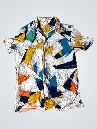 Zara geometrischer Druck Kurzarmhemd