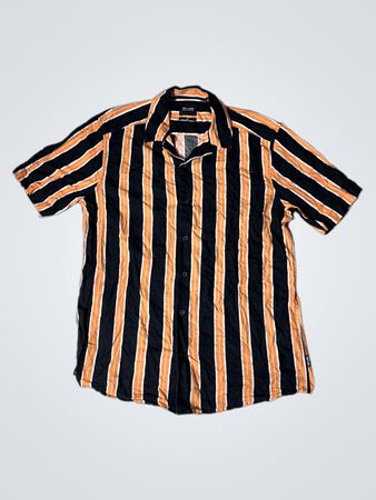 ONLY & SONS Slim Gestreiftes Kurzarm-Hemd mit Knopfleiste