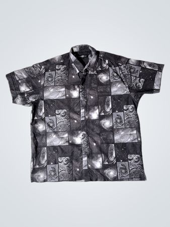 Stonebridge Galaxy Print Kurzarm Hemd mit Knopfleiste
