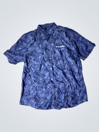 MURANO Slim Fit Blau Blumenhemd