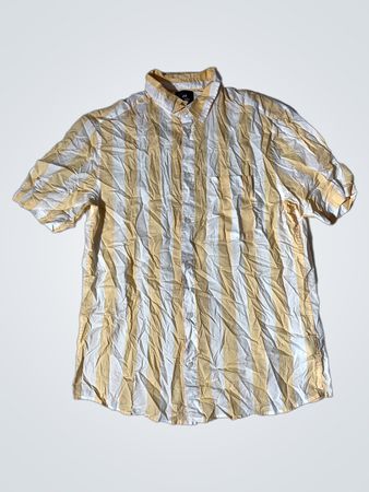 H&M Gestreiftes Kurzarm-Hemd mit Knopfleiste