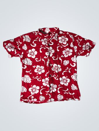 Palmwave Hawaii 100% Baumwolle Rote Hawaiianische Hemd