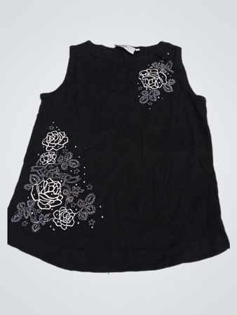 KappAhl Black Rose Graphic Tank Top