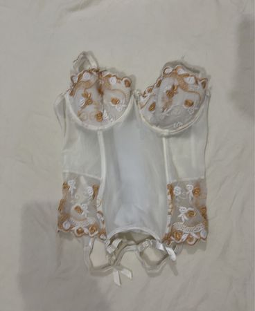 Daniel Axel White Embroidered Corset